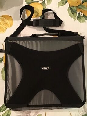 Case It Mighty Zip Black and Gray Carrying Case with Shoulder Strap